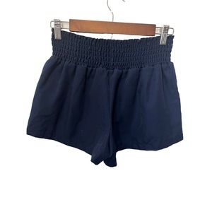 THREADS 4 THOUGHT NAVY BLUE PAPER BAG ELASTIC WAIST SHORTS DIZE MEDIUM